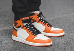Authentic 1 High OG Reverse Shattered Backboard Shoes Sail/Starfish-Black Orange White 555088-005 555088-113 Men Women Basketball Sports Sneakers With box