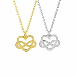 Pendant Necklaces ETCAVCE Minima Open Infinity Necklace For Women Collares Mujer Stainless Steel Chocker Chain Love Heart Girlfriend Gift