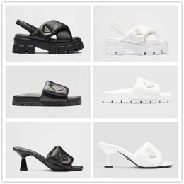 Sandallar Ünlü Tasarımcı Kadın Yumuşak Yastıklı Nappa Deri Slaytlar Sandal Topuklu Sliders Platform Ayakkabı Moda Yaz Kızları Sandale Monolit