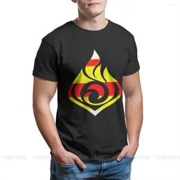 Męskie koszulki Pyro Ogień Elet Hip Hop Tops Genshin Impact Game Paimon Teyvat venti childe homme czysty bawełna Ofertas Tee T-shirt