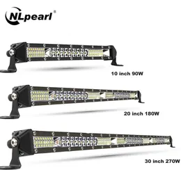 LED -remsor NLpearl Slim Spot Flood LED -stång utanför vägen 12V 24V LED -ljusstång/arbetsljus för bil 4x4 Truck ATV SUV Båt Lada Barra LED -ljusfält P230315