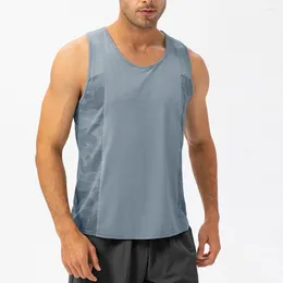 Herrtankstoppar varumärke män fitness topp lös snabb torr väst Slim muskel kroppsbyggande undertröja tränar tröja som kör träning t-shirt