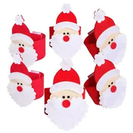 Portatovaglioli Babbo Natale per la tavola da pranzo di Natale che decora portatovaglioli durevoli Home Restaurent 12PCS-ABUX