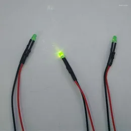 Grüne 575NM diffuse 3-mm-Dip-LED, vorverdrahtet, DC12V/24V, 20-mm-Kabel, vorverdrahtet