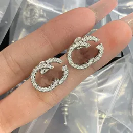 New fashion brand stud color diamond double G letter brass material GGity personality Earrings women wedding party designer jewelry high quality Kg3a