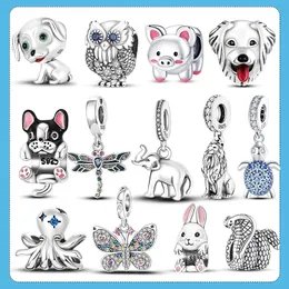 925 silver Fit Pandora Original charms DIY Pendant women Bracelets beads Dog Cat plata charms of ley