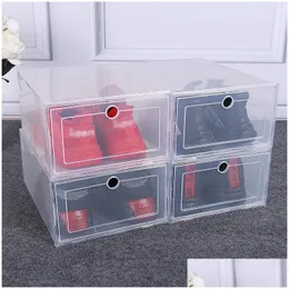 OUTROS JARGON HOME JARDIM 3PCS Caixa de plástico armazenamento Sapatos transparentes Organizer der Modern Boxes Contêiner para armazenar Y1116 Drop Delivery Dhirk