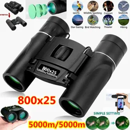 Telescope Binoculars Binoculars Telescope 800X25 HD Powerful 5000m50000m Long Range Folding Mini BAK4 FMC Optics For Hunting Outdoor Camping Sports 230320