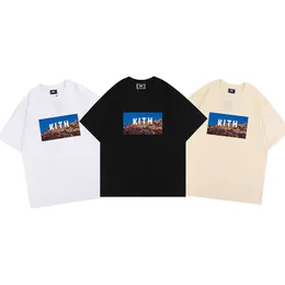 Mannen Designer T-shirts Kith T-shirt Oversized Korte Mouw Hip Hop Straat Losse Ademende Comfortabele Casual T-shirt 100% Katoen Tops Amerikaanse Maat