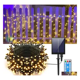 Led Strings Garden Outdoor Solar String Fairy Light 100M 1000Leds Waterproof Garland Large Panel Lamp Christmas Decoration Drop Deli Dhjre