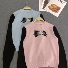 311 2023 Spring Summer Women's Sweaters Striped Brand SAme Style Long Sleeve Pullover pink Blue Clothes High Quality qian