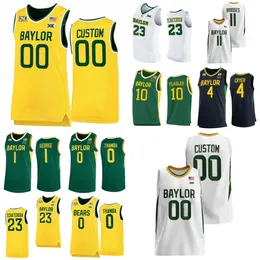 Basketball Baylor Bears College-Trikot 10 Makai Mason 20 Manu Lecomte 15 Johnathan Motley 2 Taurean Prince 55 Pierre Jackson University Green White Stitched NCAA