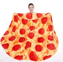 Cobertores Pizza Blanket novidade de pizza realista com comida para crianças adultas pizzas de pepperoni de pepperoni Presentes engraçados para menino adolescente 230320