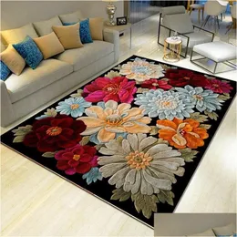 Carpets 3D Flower Hallway Mat Doormat Bedroom Rec Floral Rug Living Room Classic Ocean Rugs Kids Kitchen Stairs Carpet Antiskid Drop Dh1Er