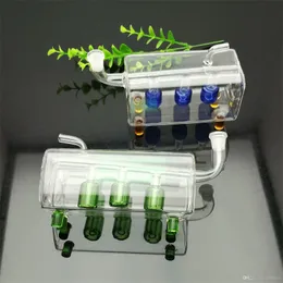 Кальян Классический трехколонный фильтр стеклянный водный запор с квадратной трубкой Оптовая масляная горелка бонгов