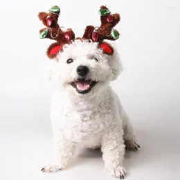 Hundkläder Xmas Hat Pet Cat Christmas Headwear Elk Reindeer Antlers pannbandstillbehör för små hundar