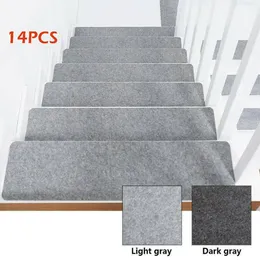 Carpet 14Pcs/Set Stair Tread Mats Self-adhesive Floor Door Step Staircase Non Slip Pad Protection Cover Pads Home Decor 230320