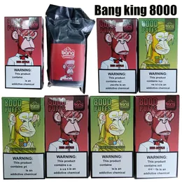 Bang King 8000 Puffs E Cigarettes Disposable Vapes Mesh Coil 16ml Pod 650mah Battery Rechargeable 0% 2% 3% 5% Tax Free