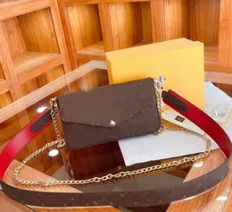 高級デザイナーバッグ 3 ピース/セットアクセサリー女性バッグハンドバッグクロスボディレザー女性財布ルイーズファッションフラワーレディショルダーバッグ財布とボックス