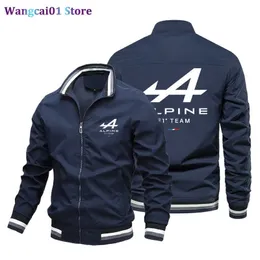 Wangcai01 Wangcai01 Мужские куртки высококачественная куртка мужская куртка для ветровки Alpine F1 Team Fernando Alonso Print Zip Jacket Осень повседневная мотоцик -топ 0320H23
