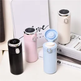 Water Bottles Stainless Steel Color Changing Smart Water Insulated Bottle Thermal Mug Thermos For Tea Vacuum Flask Coffee Cup Christmas Gift 230320