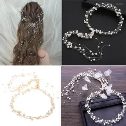 Headpieces Bridal Pearl Hair Headband Headpiece For Women Wedding Long Vine Tiaras Prom Pageant Accessories Crowns Brud