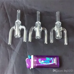 Narghilè Forchetta accessori per bong in vetro a tre vie Tubi per fumare in vetro colorato mini multicolore Mano