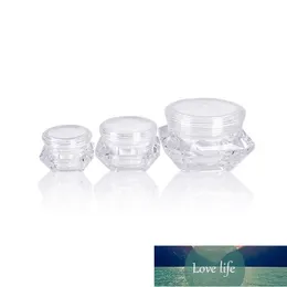 Classic Refillable Empty Cosmetic Bottle 5g 10g 15g White Plastic Cream Jar Diamond Sample Cosmetics Packaging Container