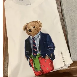 2023SS Summer Unisex Polos Shirt Little Bear Puro cotone Casual Fashion Brand Girocollo Manica corta Fashion Print Asian Size S-3XL