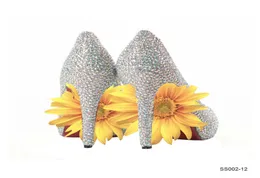 SS002 in Stock Silver Honorable Wedding Shoes Height 12 14cm Crystals Beads Pumps High Heals Bridal Shoes8331400