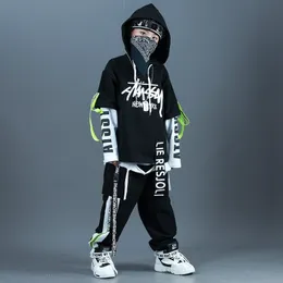 Kläder set barn sport hoodie pant pojkar flickor streetwear mode hip hop överdimensionerad lös casual hooded tröja barn träning 230317