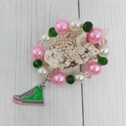 Strand fatto a mano elastico sorellanza greca rosa verde scarpe braccialetto femminile gioielli di moda più venduti 2023 per Amazon