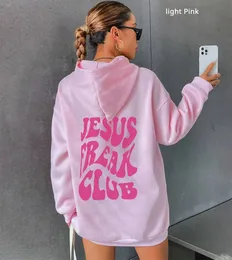 Sudaderas con capucha para mujer Sudaderas Jesús Freak Club Otoño Invierno Letras de gran tamaño Hombres Mujeres Hip Hop Jersey Cómodo Polar Grueso Cálido 230317