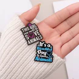 Brooches Pin for Women Men Fashion Letter Vintage Save Animal Jewelry Enamel Clothes Dress Jewelry Hats Bag Decor Brooches and Pins for Sale