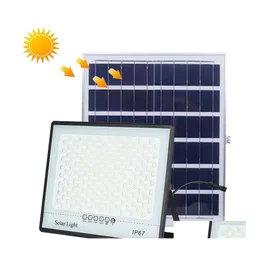 Solvätljus 300W 100W Vattentät LED -ljus utomhuslampa med fjärrkontroll gata solljus droppleveransbelysning reable ene dhepo