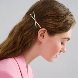 Headpieces Ding Yaoda Gold Diamond Cross Clip Hairpin Headbond Wedding Accessories