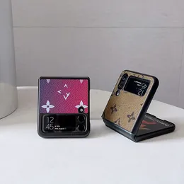 حافظات هاتف عصرية لهاتف Samsung Galaxy Z Flip 3 Z Flip4 5G Z flod 3 4 زهور ريترو فاخرة من جلد البولي يوريثان ضد الصدمات غطاء حماية للرجال والنساء والفتيات