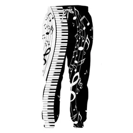 Men's Pants Musical Notes Piano Music Men Women Sweatpants Trousers Casual Joggers Baggy 3D Print Hip Pop Long Dropship Custom 4XL 230317