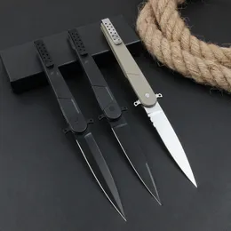 Främjande ER BD4 Stor taktisk vikkniv D2 Satin/ svart titanbeläggningsblad Nylon plus glasfiberhandtag utomhus överlevnadsfickor Knivar Knivar