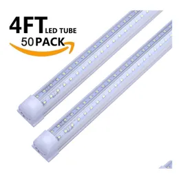 LED 튜브 링크 가능한 튜브 T8 8 피트 하이 루멘 상점 라이트 픽스처 V 모양 이중 측면 창고 공장 조명 쿨러 DHPIA를 통합합니다.