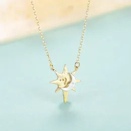 Designer Sun Moon S925 Silver Prendant Necklace Fashion Fashioned Women Women Clavicle Chain inclace accesories