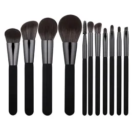 Beauty Items 11 Pcs Professional Black Makeup Brushes Set Cosmetics Make Up Contour Foundation Eyeshadow Makeup Brush Tools Kit