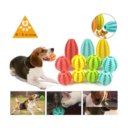 Dog Toys Chews 5Cm/7Cm/11Cm Pet Watermelon Ball Toy Interactive Bouncing Natural Rubber Leaking Tooth Cleaning 220423 Drop Deliver Dhkxc