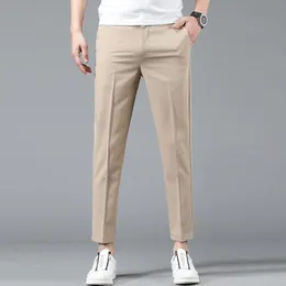 Mężczyznowe spodnie marka Pants Pants Men High Quality proste dopasowanie męskie Joggers Joggers pres khaki stretch swobodne spodnie Mężczyzna 230320