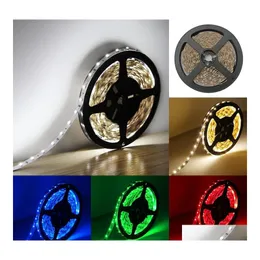 Tiras de led tira luz rgb fita flexível quente branco verde azul 5m rolo 300 leds 3528 5050 5630 12V Drop de fita não impermeável de dhlj4