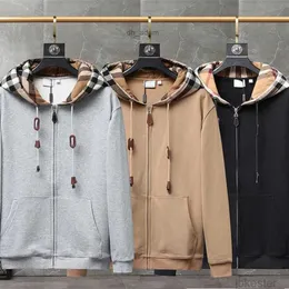 Hoodies للرجال Sweatshirts 2023 BBR Designer Hoodie TB Sweater Sweater Classic Plaid Stitching Cotton Zipper Cardigan Coard Lourd