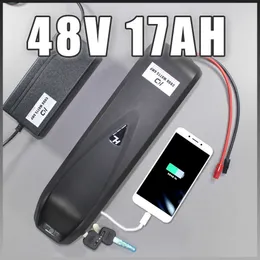 Neue 48V 17AH Lithium-Ionen-Elektrofahrradbatterie Hailong EBike mit 50A BMS für 750W BBS02 1000W BBSHD Bafang Motor