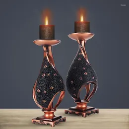 Ljushållare Luxury Vintage Candles Table Classic Vazenhouder Nordic Romantic El Candelabros Tealight Holder DF50ZT