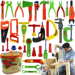 Tools Workshop Baby Reparation Toy 34PCSSet Children Plastic Fancy Party Costume Chainsaw Kids Play Play Classic S Gift 230320