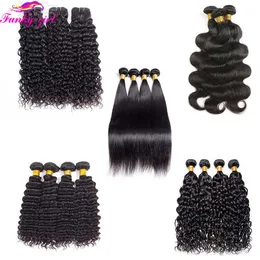 Perucas sintéticas por atacado brasileiro teceamento de cabelo liso Facula o corpo humano onda de águas profundas Winky Curly Weft for Women 230227